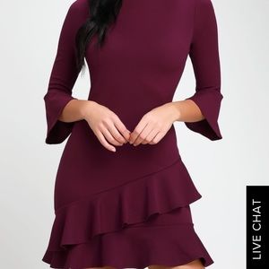 Lulus’s plum purple dress